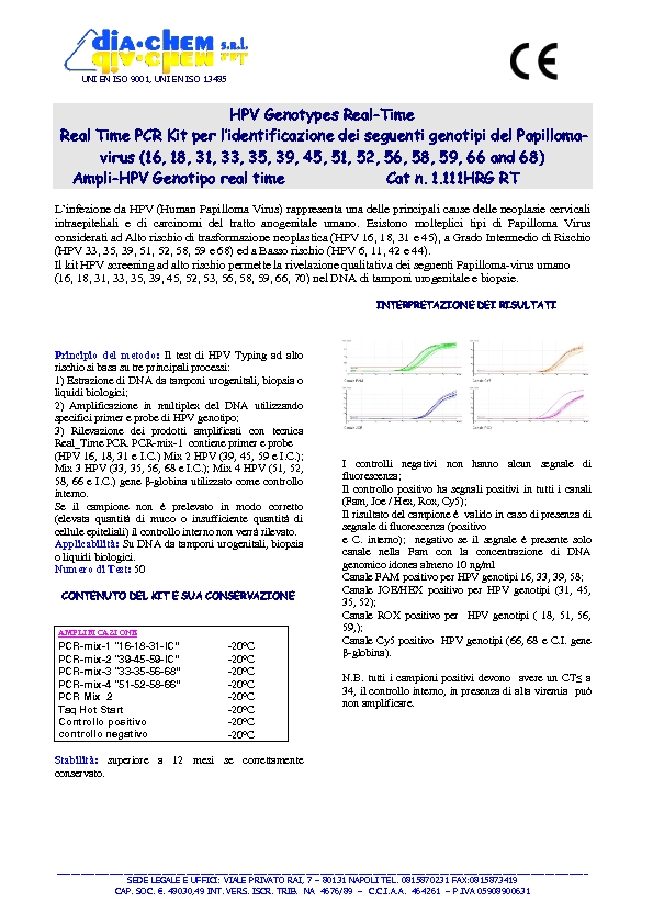 1.111HRG/RT Ampli set HPV Typing High risk