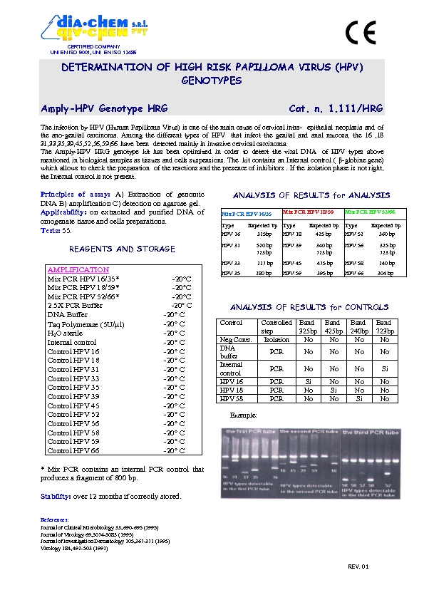 1.111HRG Ampli set HPV Typing High risk