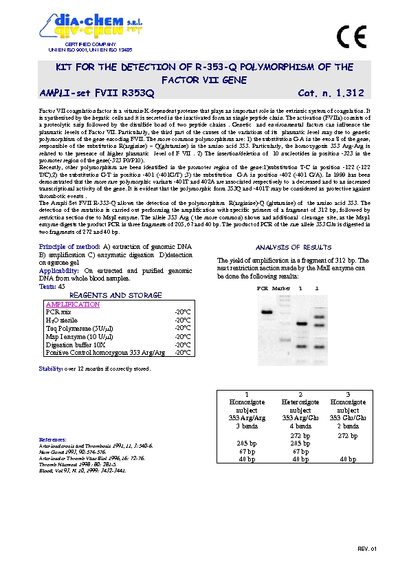 1.312 Ampli set Factor VII R353Q  