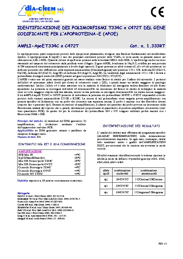 1.333RT** Ampli set Apo E                                                                       