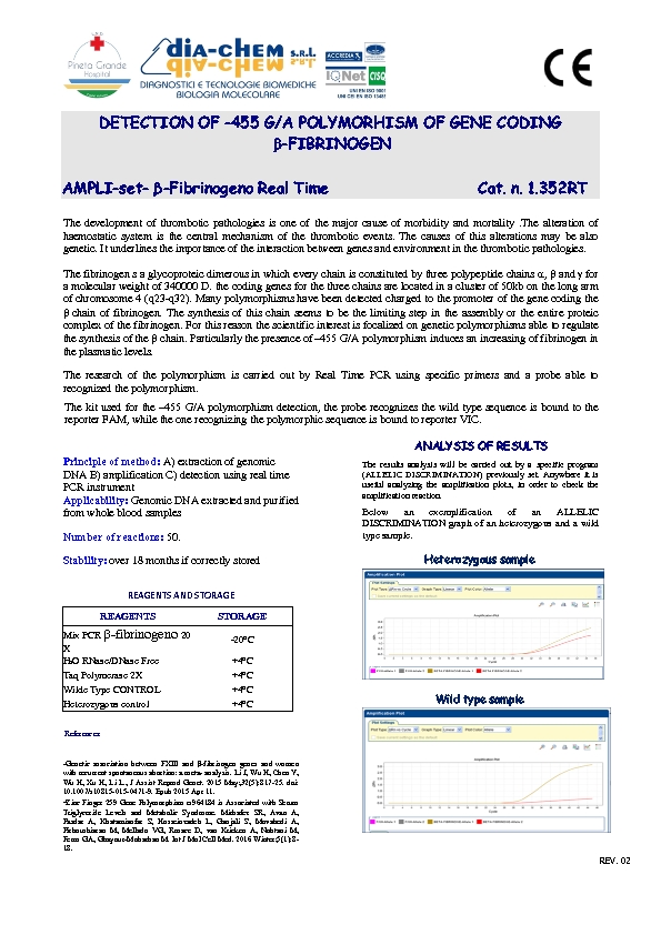 1.352RT** Ampli set β-FIBRINOGENO