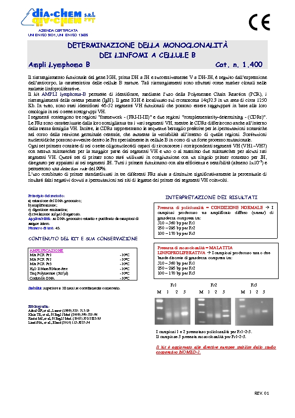 1.400 Ampli set Lymphoma B (VDJ)