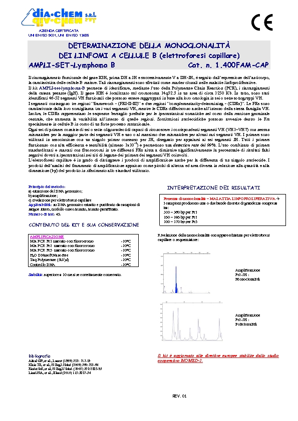 1.400 fam-cap Ampli set Lymphoma B (VDJ)