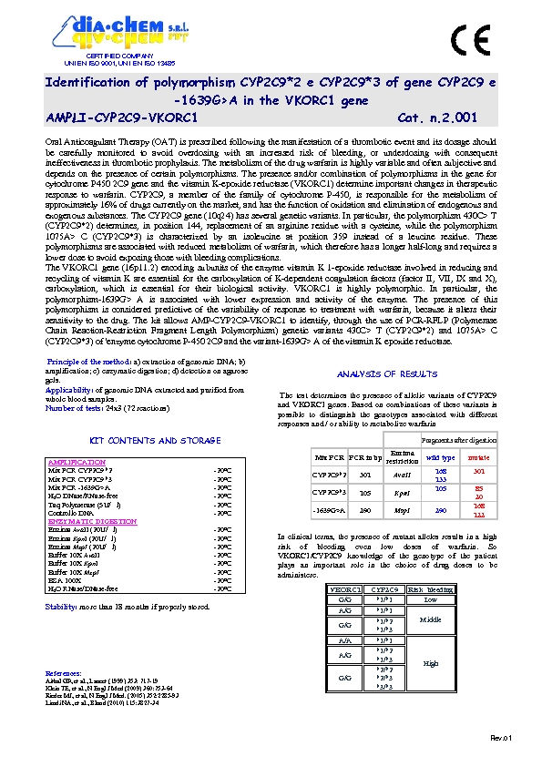 2.001* Ampli set CYP2C9-VKORC1